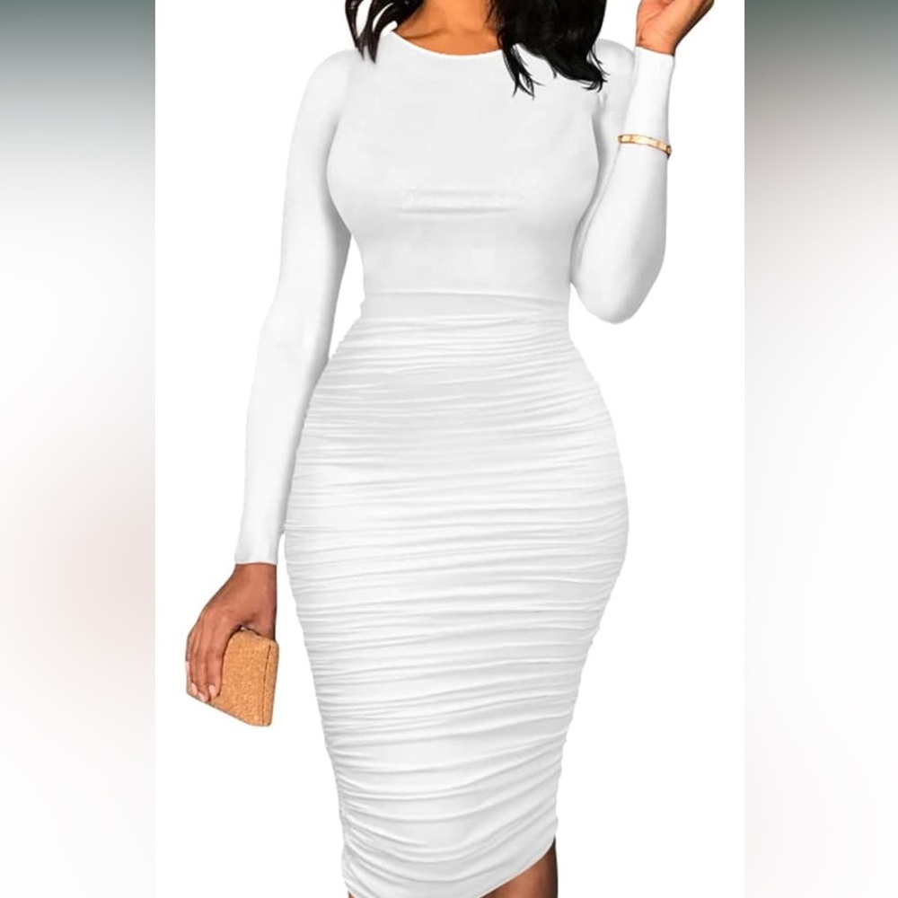 White cotton bodycon dress